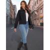 image:imageMAGCOMSEN Womens Corduroy Jacket Fashion Cropped Jackets Button Down Shacket Long Sleeve Outerwear with Flap PocketsBlack