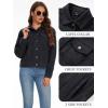 image:imageMAGCOMSEN Womens Corduroy Jacket Fashion Cropped Jackets Button Down Shacket Long Sleeve Outerwear with Flap PocketsBlack