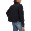 image:imageMAGCOMSEN Womens Corduroy Jacket Fashion Cropped Jackets Button Down Shacket Long Sleeve Outerwear with Flap PocketsBlack