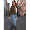 image:imageMAGCOMSEN Womens Corduroy Jacket Fashion Cropped Jackets Button Down Shacket Long Sleeve Outerwear with Flap PocketsCoffee