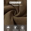 image:imageMAGCOMSEN Womens Corduroy Jacket Fashion Cropped Jackets Button Down Shacket Long Sleeve Outerwear with Flap PocketsCoffee