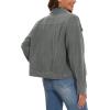 image:imageMAGCOMSEN Womens Corduroy Jacket Fashion Cropped Jackets Button Down Shacket Long Sleeve Outerwear with Flap PocketsDark Grey