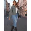 image:imageMAGCOMSEN Womens Corduroy Jacket Fashion Cropped Jackets Button Down Shacket Long Sleeve Outerwear with Flap PocketsDark Grey