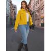 image:imageMAGCOMSEN Womens Corduroy Jacket Fashion Cropped Jackets Button Down Shacket Long Sleeve Outerwear with Flap PocketsGinger