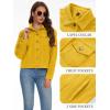 image:imageMAGCOMSEN Womens Corduroy Jacket Fashion Cropped Jackets Button Down Shacket Long Sleeve Outerwear with Flap PocketsGinger
