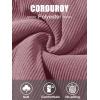 image:imageMAGCOMSEN Womens Corduroy Jacket Fashion Cropped Jackets Button Down Shacket Long Sleeve Outerwear with Flap PocketsGrayish Purple