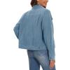 image:imageMAGCOMSEN Womens Corduroy Jacket Fashion Cropped Jackets Button Down Shacket Long Sleeve Outerwear with Flap PocketsLight Blue