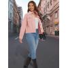 image:imageMAGCOMSEN Womens Corduroy Jacket Fashion Cropped Jackets Button Down Shacket Long Sleeve Outerwear with Flap PocketsLight Pink