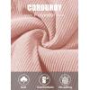 image:imageMAGCOMSEN Womens Corduroy Jacket Fashion Cropped Jackets Button Down Shacket Long Sleeve Outerwear with Flap PocketsLight Pink