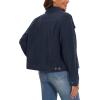 image:imageMAGCOMSEN Womens Corduroy Jacket Fashion Cropped Jackets Button Down Shacket Long Sleeve Outerwear with Flap PocketsNavy