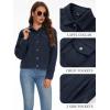 image:imageMAGCOMSEN Womens Corduroy Jacket Fashion Cropped Jackets Button Down Shacket Long Sleeve Outerwear with Flap PocketsNavy