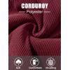 image:imageMAGCOMSEN Womens Corduroy Jacket Fashion Cropped Jackets Button Down Shacket Long Sleeve Outerwear with Flap PocketsWine Red
