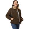 image:imageMAGCOMSEN Womens Corduroy Jacket Sherpa Fleece Lined Warm Winter Coat Button Down Casual Jacket with PocketsCoffee