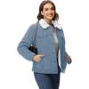 image:imageMAGCOMSEN Womens Corduroy Jacket Sherpa Fleece Lined Warm Winter Coat Button Down Casual Jacket with PocketsLight Blue