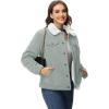 image:imageMAGCOMSEN Womens Corduroy Jacket Sherpa Fleece Lined Warm Winter Coat Button Down Casual Jacket with PocketsLight Grey
