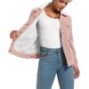 image:imageMAGCOMSEN Womens Corduroy Jacket Sherpa Fleece Lined Warm Winter Coat Button Down Casual Jacket with PocketsLight Pink