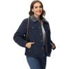 image:imageMAGCOMSEN Womens Corduroy Jacket Sherpa Fleece Lined Warm Winter Coat Button Down Casual Jacket with PocketsNavy