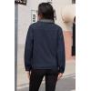 image:imageMAGCOMSEN Womens Corduroy Jacket Sherpa Fleece Lined Warm Winter Coat Button Down Casual Jacket with PocketsNavy