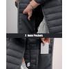 image:imageMAGCOMSEN Womens Hooded Puffer Jacket Lightweight Quilted Padded Coat 4 Pockets Zipup Winter Warm OuterwearAdark Grey
