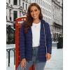 image:imageMAGCOMSEN Womens Hooded Puffer Jacket Lightweight Quilted Padded Coat 4 Pockets Zipup Winter Warm OuterwearAnavy Blue