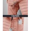 image:imageMAGCOMSEN Womens Hooded Puffer Jacket Lightweight Quilted Padded Coat 4 Pockets Zipup Winter Warm OuterwearApricot