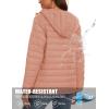 image:imageMAGCOMSEN Womens Hooded Puffer Jacket Lightweight Quilted Padded Coat 4 Pockets Zipup Winter Warm OuterwearApricot