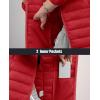 image:imageMAGCOMSEN Womens Hooded Puffer Jacket Lightweight Quilted Padded Coat 4 Pockets Zipup Winter Warm OuterwearAtomato Red