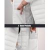 image:imageMAGCOMSEN Womens Hooded Puffer Jacket Lightweight Quilted Padded Coat 4 Pockets Zipup Winter Warm OuterwearAwhite