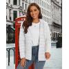 image:imageMAGCOMSEN Womens Hooded Puffer Jacket Lightweight Quilted Padded Coat 4 Pockets Zipup Winter Warm OuterwearAwhite