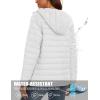 image:imageMAGCOMSEN Womens Hooded Puffer Jacket Lightweight Quilted Padded Coat 4 Pockets Zipup Winter Warm OuterwearAwhite