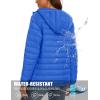 image:imageMAGCOMSEN Womens Hooded Puffer Jacket Lightweight Quilted Padded Coat 4 Pockets Zipup Winter Warm OuterwearAzure Blue