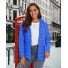 image:imageMAGCOMSEN Womens Hooded Puffer Jacket Lightweight Quilted Padded Coat 4 Pockets Zipup Winter Warm OuterwearAzure Blue