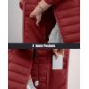 image:imageMAGCOMSEN Womens Hooded Puffer Jacket Lightweight Quilted Padded Coat 4 Pockets Zipup Winter Warm OuterwearDeep Orange