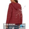 image:imageMAGCOMSEN Womens Hooded Puffer Jacket Lightweight Quilted Padded Coat 4 Pockets Zipup Winter Warm OuterwearDeep Orange