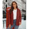 image:imageMAGCOMSEN Womens Hooded Puffer Jacket Lightweight Quilted Padded Coat 4 Pockets Zipup Winter Warm OuterwearDeep Orange