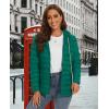 image:imageMAGCOMSEN Womens Hooded Puffer Jacket Lightweight Quilted Padded Coat 4 Pockets Zipup Winter Warm OuterwearEmerald Green