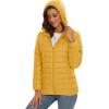 image:imageMAGCOMSEN Womens Hooded Puffer Jacket Lightweight Quilted Padded Coat 4 Pockets Zipup Winter Warm OuterwearGinger