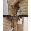 image:imageMAGCOMSEN Womens Hooded Puffer Jacket Lightweight Quilted Padded Coat 4 Pockets Zipup Winter Warm OuterwearKhaki