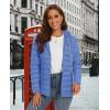 image:imageMAGCOMSEN Womens Hooded Puffer Jacket Lightweight Quilted Padded Coat 4 Pockets Zipup Winter Warm OuterwearLight Blue