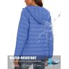 image:imageMAGCOMSEN Womens Hooded Puffer Jacket Lightweight Quilted Padded Coat 4 Pockets Zipup Winter Warm OuterwearLight Blue