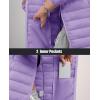 image:imageMAGCOMSEN Womens Hooded Puffer Jacket Lightweight Quilted Padded Coat 4 Pockets Zipup Winter Warm OuterwearLight Purple