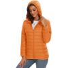 image:imageMAGCOMSEN Womens Hooded Puffer Jacket Lightweight Quilted Padded Coat 4 Pockets Zipup Winter Warm OuterwearOrange
