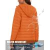 image:imageMAGCOMSEN Womens Hooded Puffer Jacket Lightweight Quilted Padded Coat 4 Pockets Zipup Winter Warm OuterwearOrange