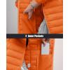 image:imageMAGCOMSEN Womens Hooded Puffer Jacket Lightweight Quilted Padded Coat 4 Pockets Zipup Winter Warm OuterwearOrange