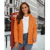image:imageMAGCOMSEN Womens Hooded Puffer Jacket Lightweight Quilted Padded Coat 4 Pockets Zipup Winter Warm OuterwearOrange