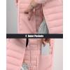 image:imageMAGCOMSEN Womens Hooded Puffer Jacket Lightweight Quilted Padded Coat 4 Pockets Zipup Winter Warm OuterwearPink