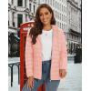 image:imageMAGCOMSEN Womens Hooded Puffer Jacket Lightweight Quilted Padded Coat 4 Pockets Zipup Winter Warm OuterwearPink
