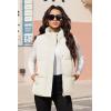 image:imageMAGCOMSEN Womens Puffer Down Vest Oversized Zip Up Outerwear Lightweight Winter Padded Gilet Jacket with PocketsBeige