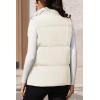 image:imageMAGCOMSEN Womens Puffer Down Vest Oversized Zip Up Outerwear Lightweight Winter Padded Gilet Jacket with PocketsBeige