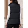 image:imageMAGCOMSEN Womens Puffer Down Vest Oversized Zip Up Outerwear Lightweight Winter Padded Gilet Jacket with PocketsBlack
